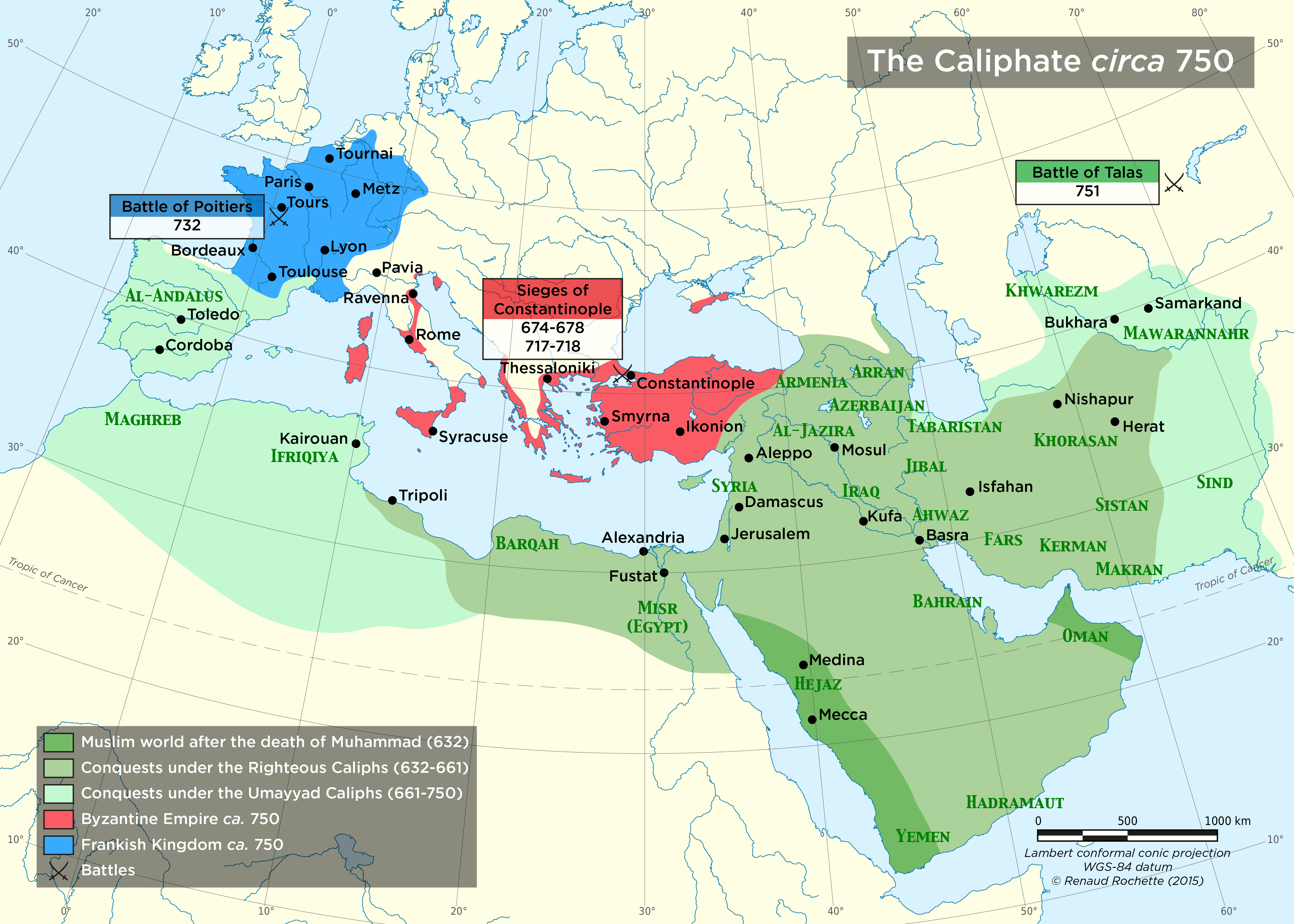 arab muslim conquest map